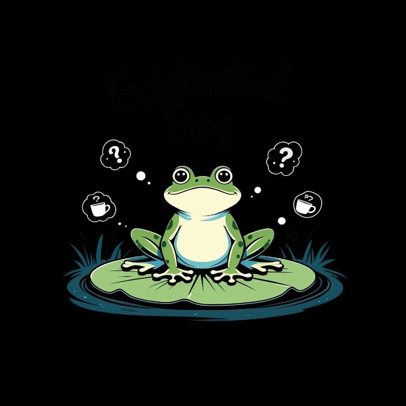 Existential Frog – Funny Brooding Motif