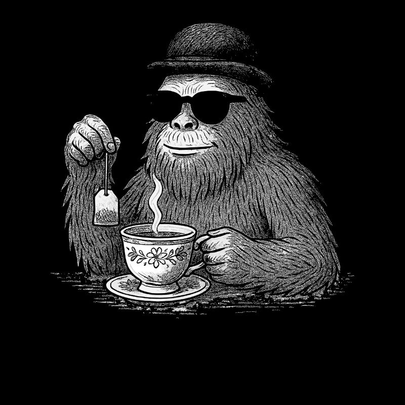 Tee, Teetrinker, Bigfoot mit Sonnenbrille