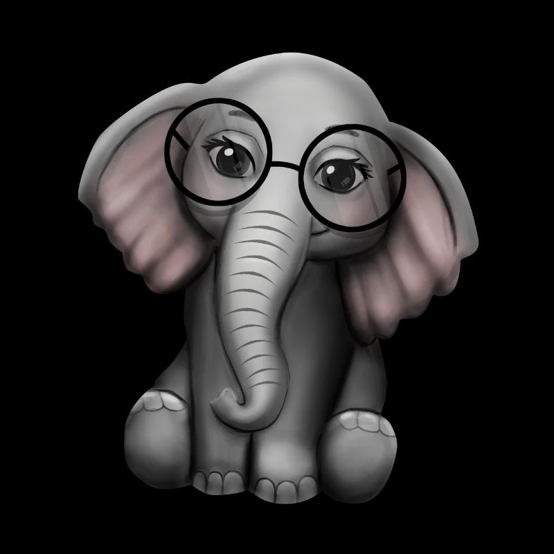 Cute Elephant Nerd Glasses Gift