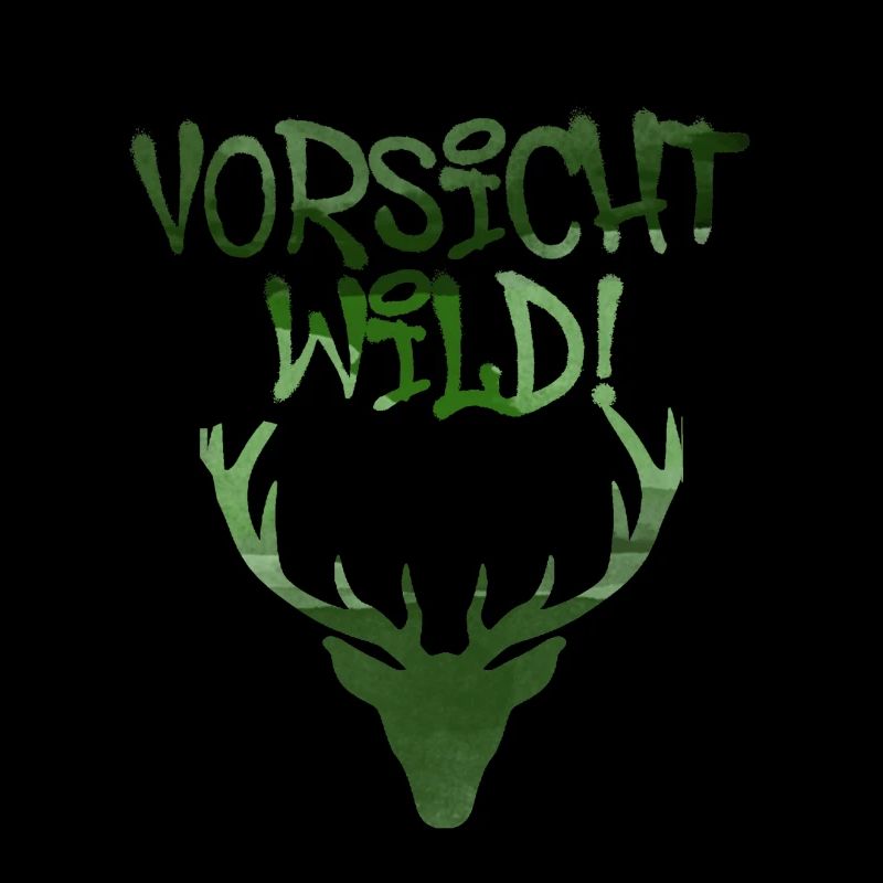 vorsicht wild,graffiti,grün,geweih,hirsch