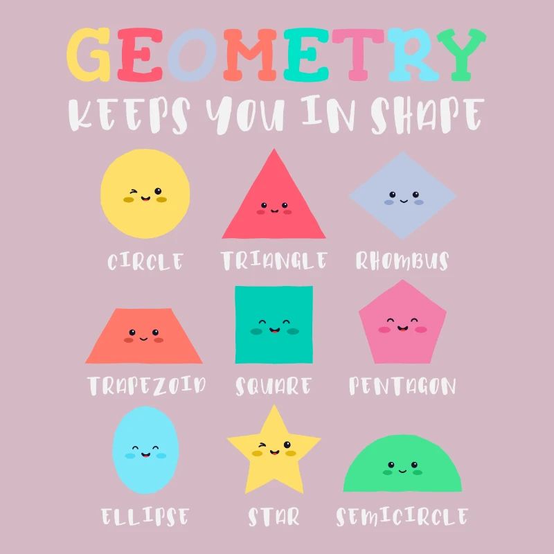 Geometry Shapes with Positive Slogans