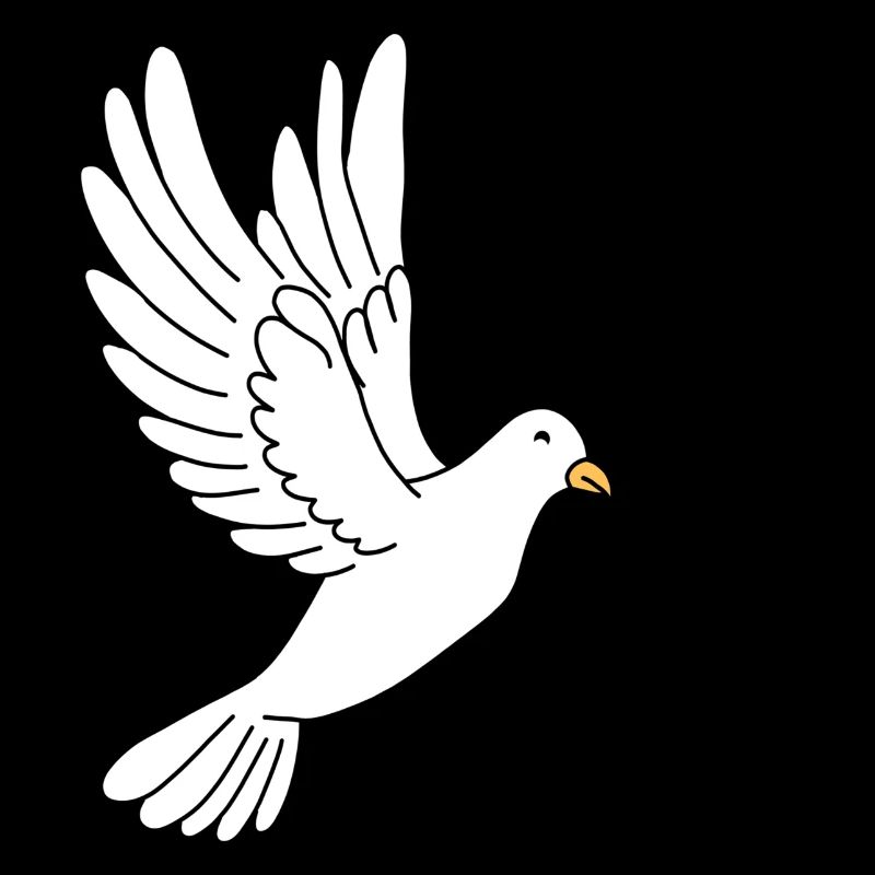 Friedentaube mit Peace Zeichen im Schnabel Frieden