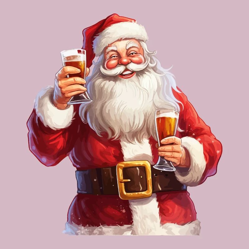 Weihnachtsmann Bier Alkohol Prost Glühwein Schnaps