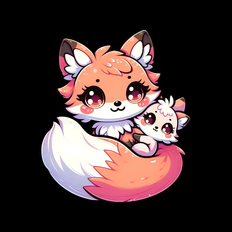 Proud Mother Fox With Her Fox Cub for Mother's Day