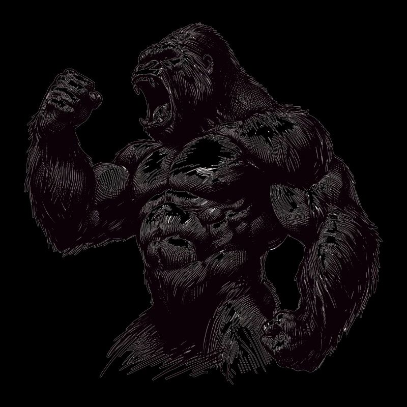 Starker Gorilla Motivation geballte Faust Geschenk