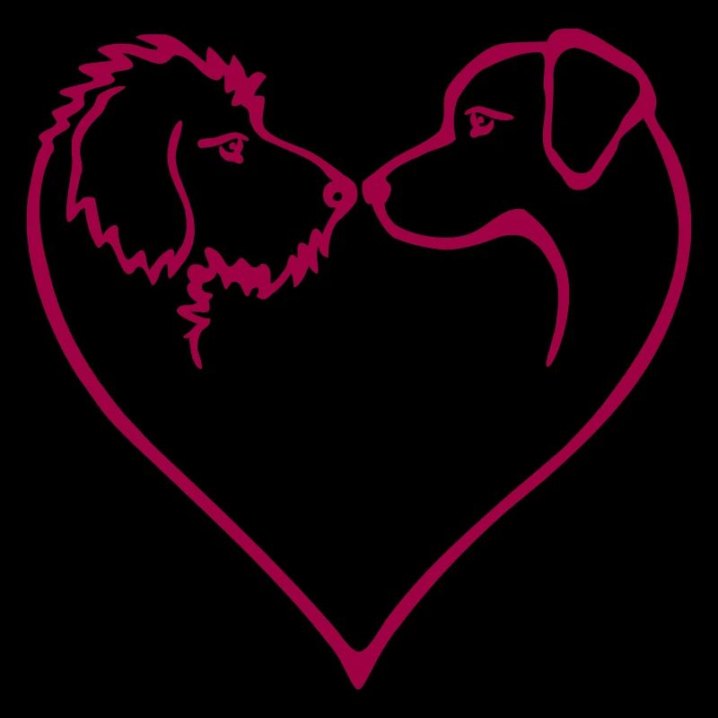Dog Heart 2 Dogs - Red with Color Changing Function