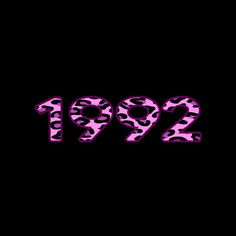 1992 birthday barcode pink leopard retro party