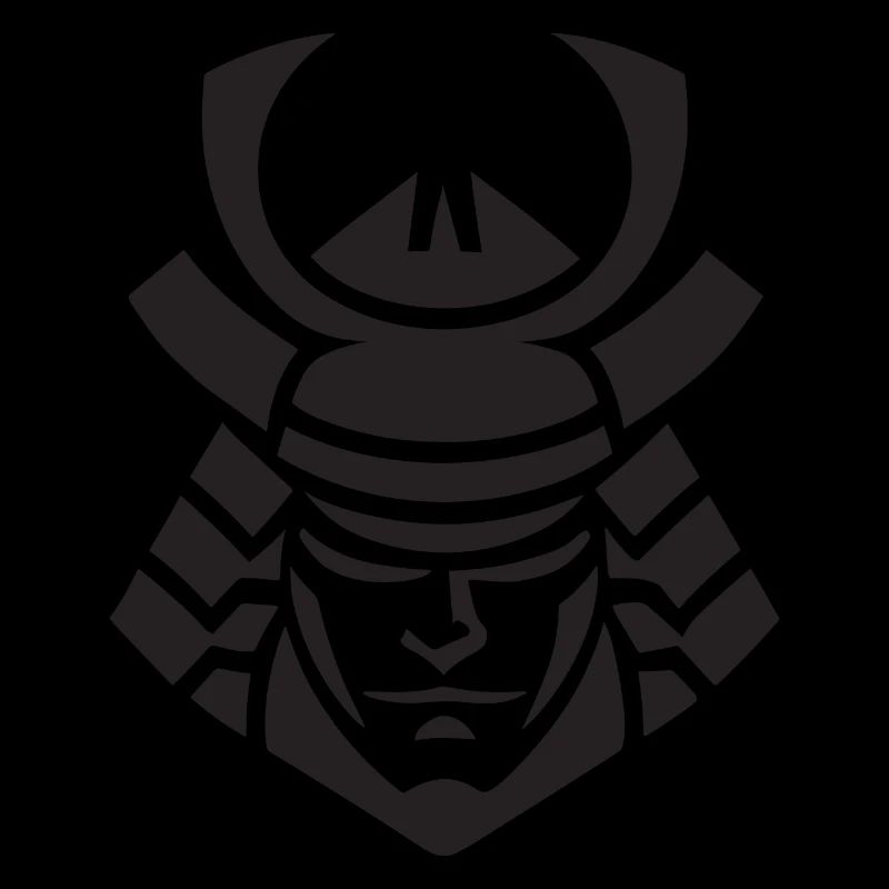 Samurai Helmet Logo Katana Swordsman