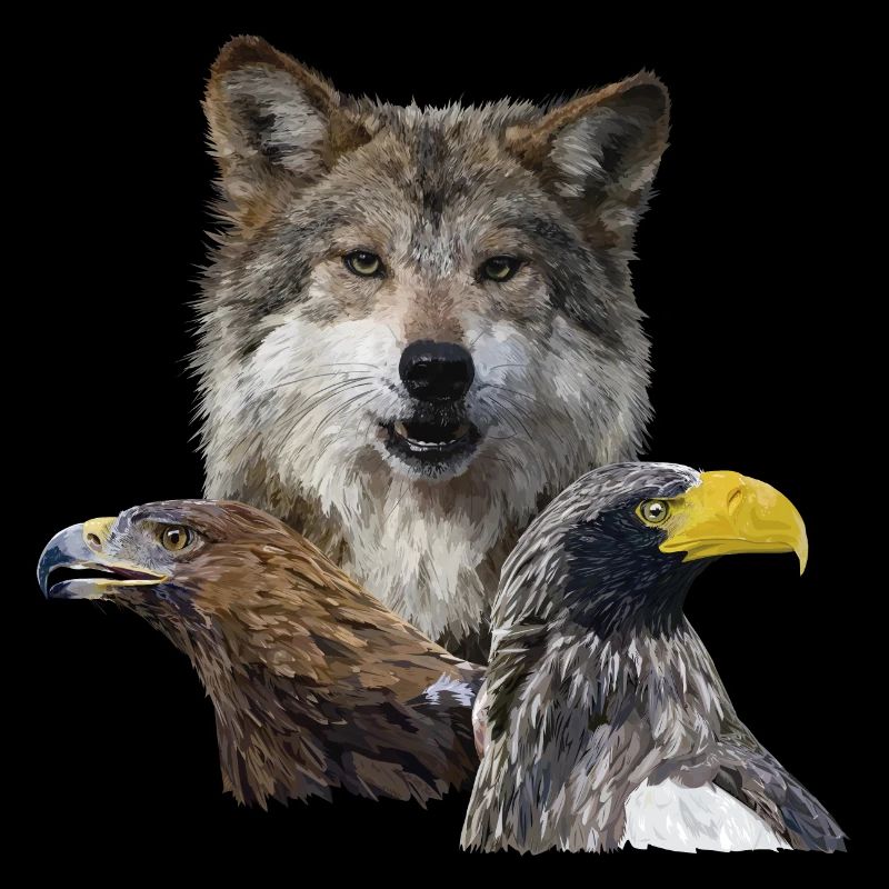 Loup et aigles