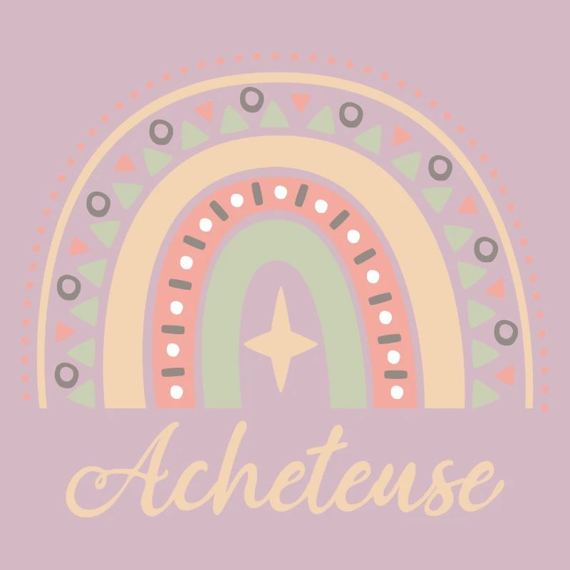 Cadeau Acheteuse. Boho Rainbow acheteuse.