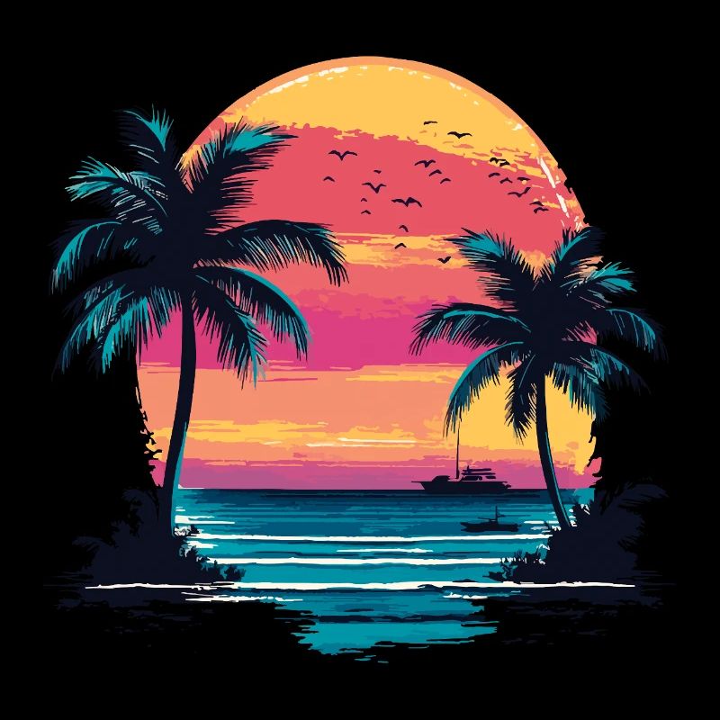 Summer Beach Sea Palm Trees Vacation Summer Time
