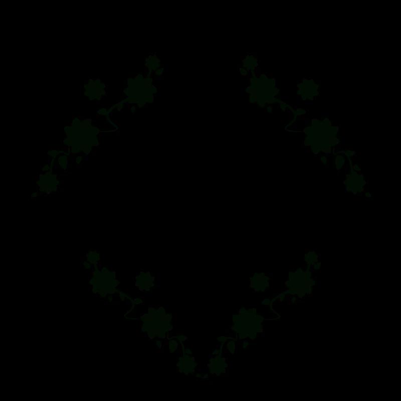 Schwarzer Rahmen mit Blumenmuster Deko