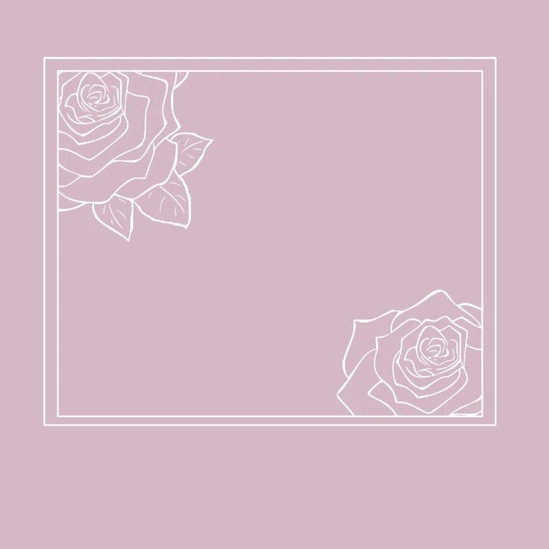 Rectangular frame with roses