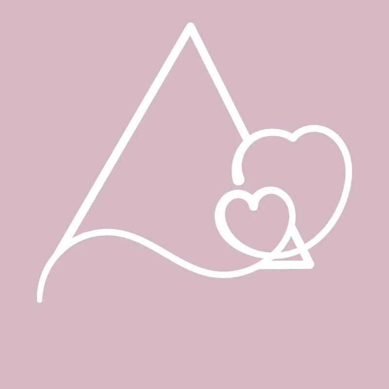 Triangular frame with hearts basic text