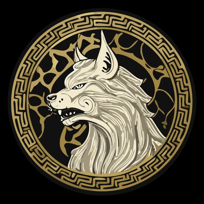 Walhalla Wolf Wölfe Odins Runen Nordischer Kompass