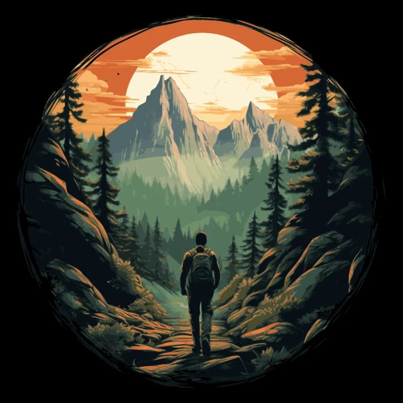 Aventure de trekking dans la nature de la forêt