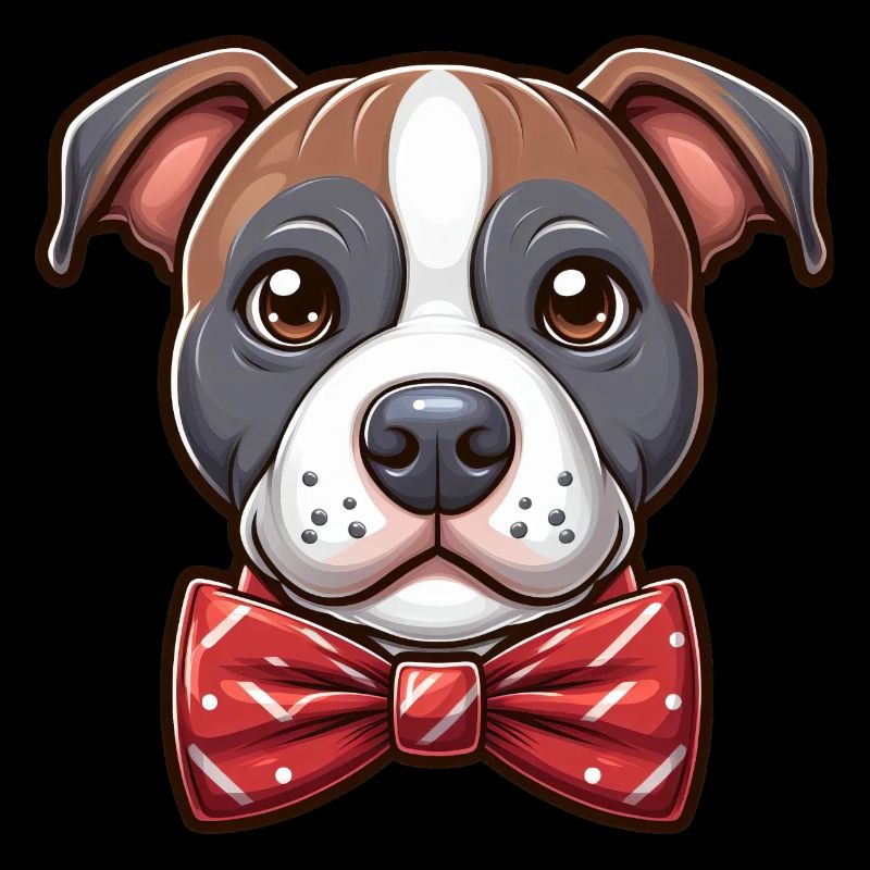 Pitbull Wearing a Bowtie