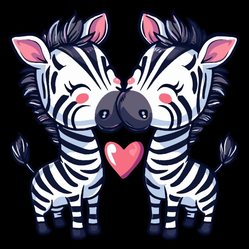 Zebra Comic Paar Liebe