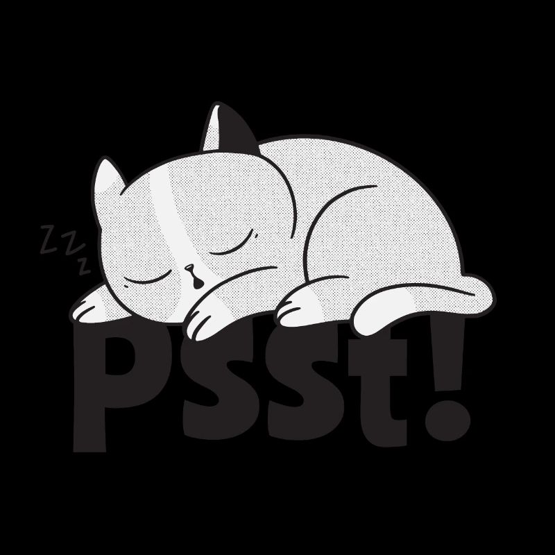 Psst! Lazy cat is sleeping