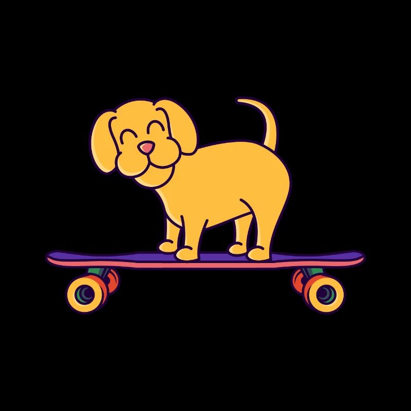 Skateboard Dog On Longboard