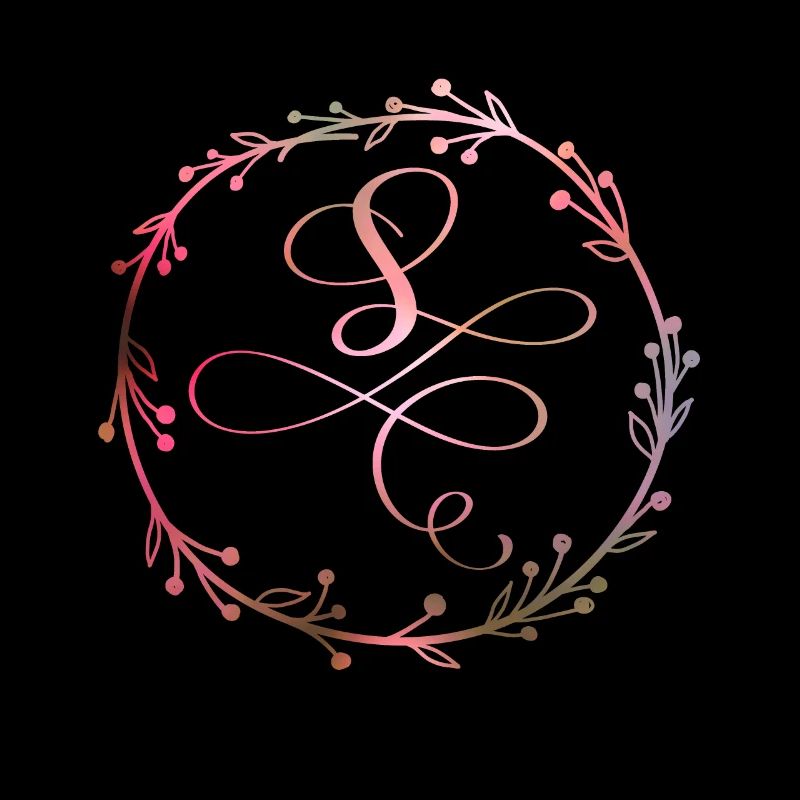 Monogramme, lettre S, ornement de calligraphie