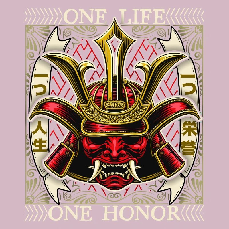 Japanischer Samurai Dämon, Samurai Krieger, Spruch