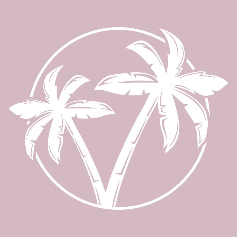 palm silhouette circle beach