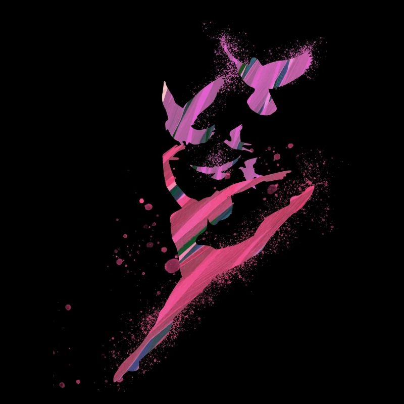 dance,dancer,pink,graffiti,lightness, birds
