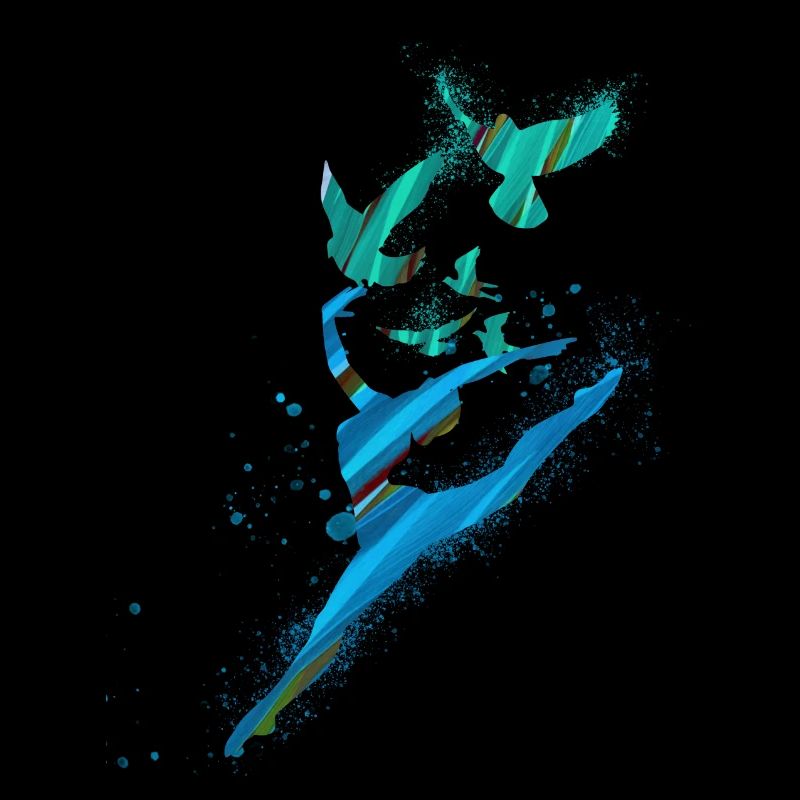 danse, danseur, bleu, graffiti, légèreté, oiseaux