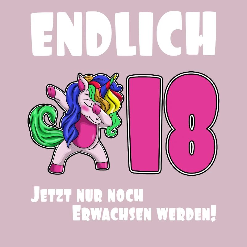 Endlich 18 Geburtstagsshirt Einhorn Dab Unicorn