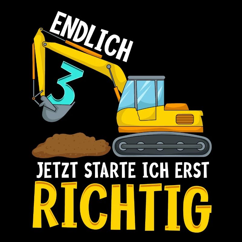3. Geburtstag Bagger deko ich bin Endlich 3 Jahre