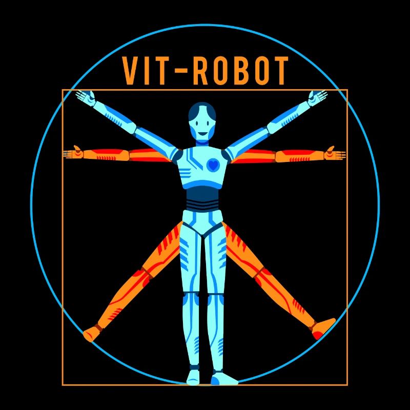 Vitruvian Robot Man Vit-Robot Logo Circle