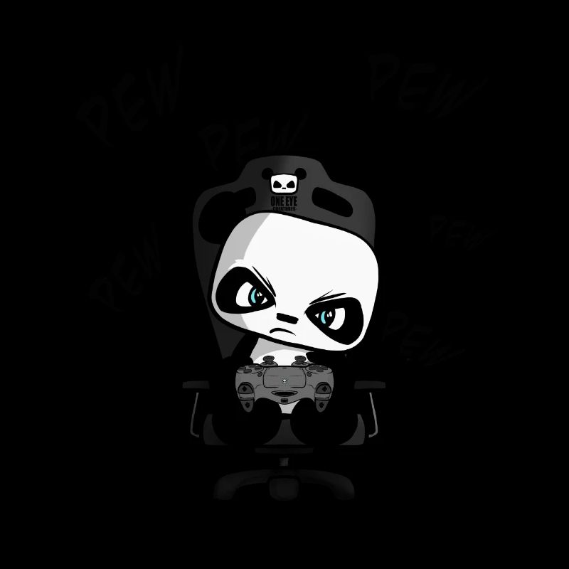 PEW PEW funny cute gaming panda, nerd, gambling