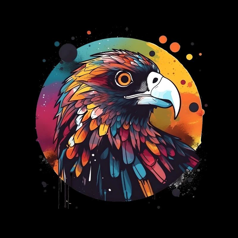 Eagle Buzzard round colorful