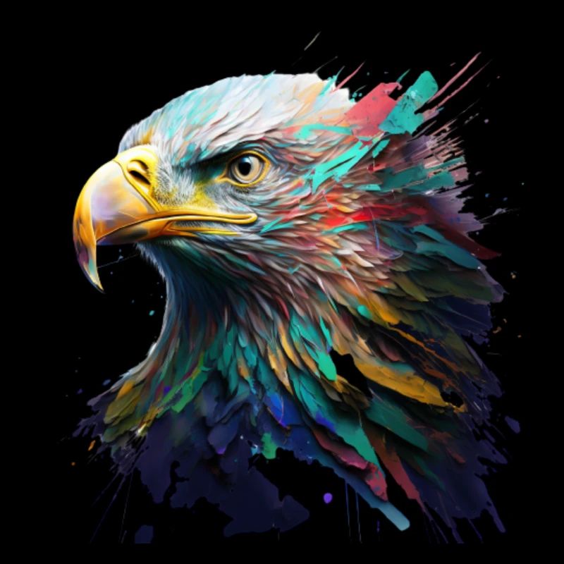 Ein Adlerblick: Ölgemälde in lebendigen Farben