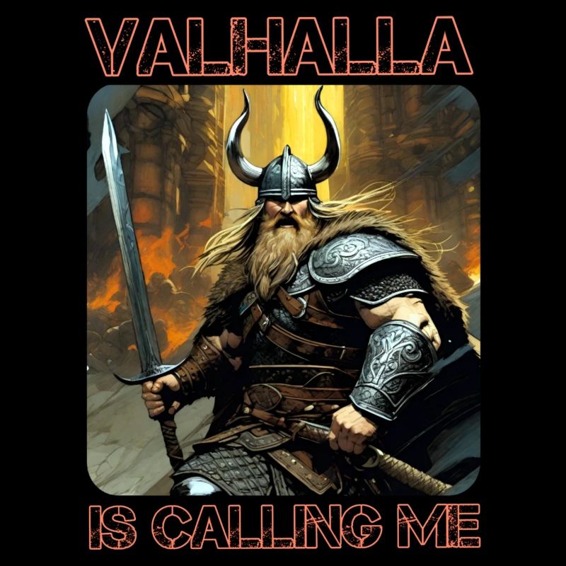 Fier Viking avec des cornes casque Valhalla