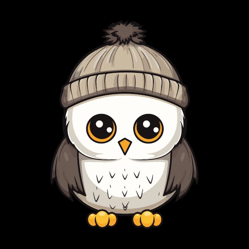 Eule Winter Comic Illustration