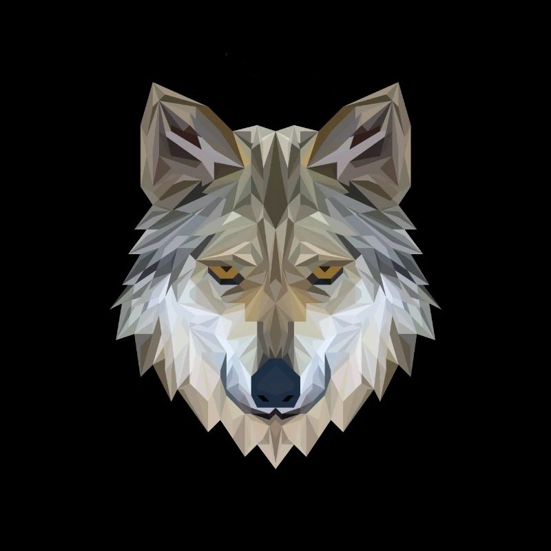 Polygone de visage de loup 3D