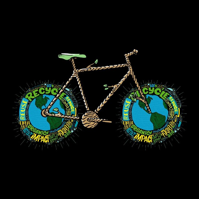Planète Terre vélo, jeu de mots cyclisme, roue de vélo Art