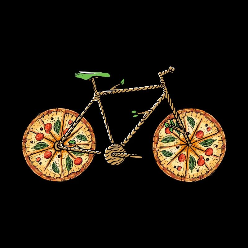Pizza Pun With Bicycle Art For Pizza Lover Cyclist