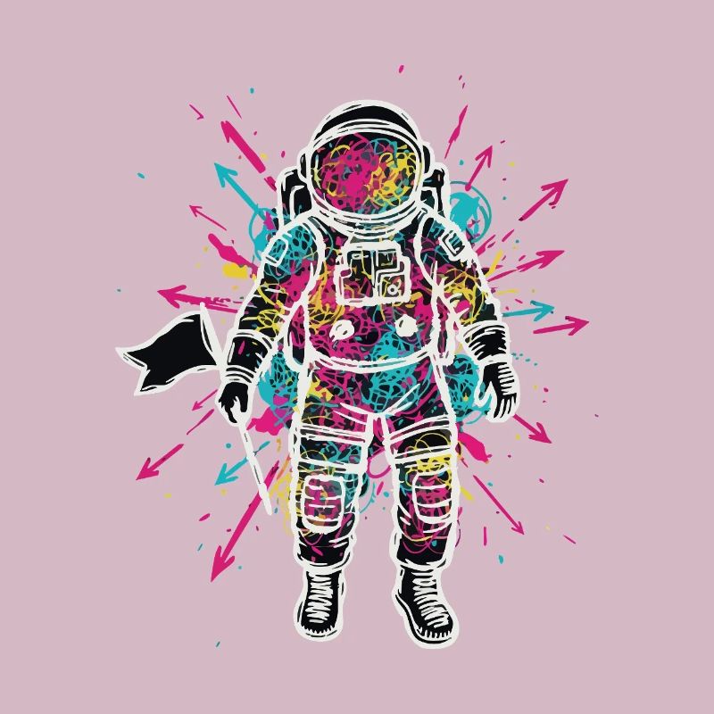 Astronaute Espace Scribble Gribouillis Couleur