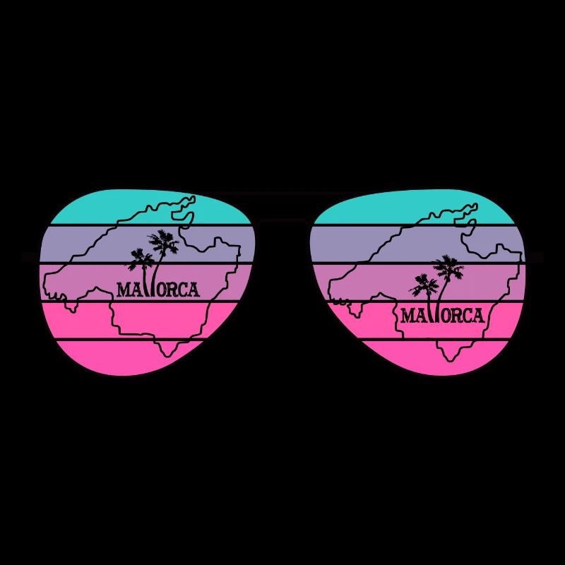 Lunettes de soleil avec carte de l’île de Majorque