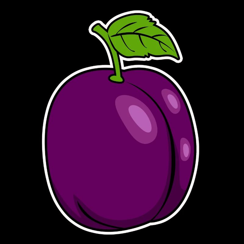 Pflaume violett Frucht Comic lila Geschenkidee