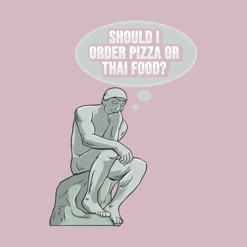 Thinker Statue Pizza Design pour un philosophe