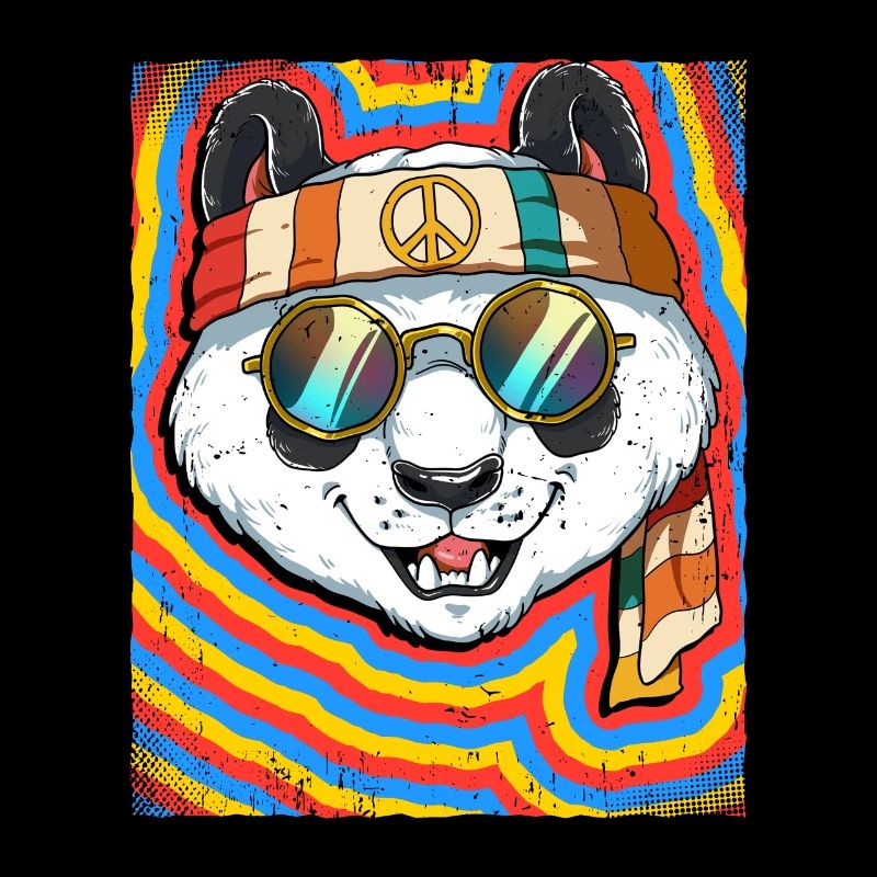 Hippie Panda Psychédélique Trippy