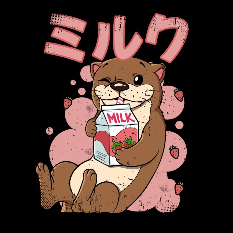 Kawaii Otter Erdbeermilch