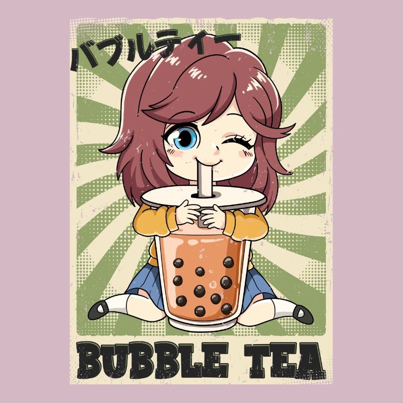 Boba Tea Anime Mädchen Bubble Tea