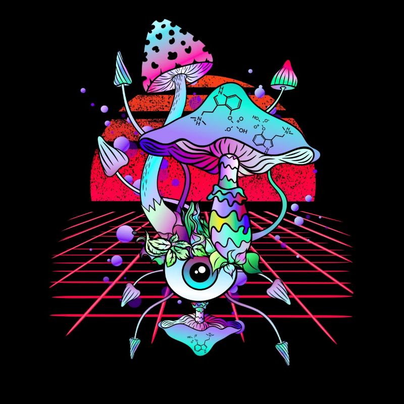 Vaporwave Magic Mushrooms Champignons Psychédéliques