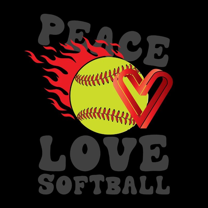 Mädchen Frieden Liebe Softball
