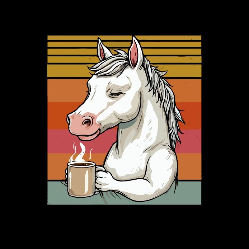 Lustiges Pferd Kunst Pferdebesitzer Pferde Kaffee